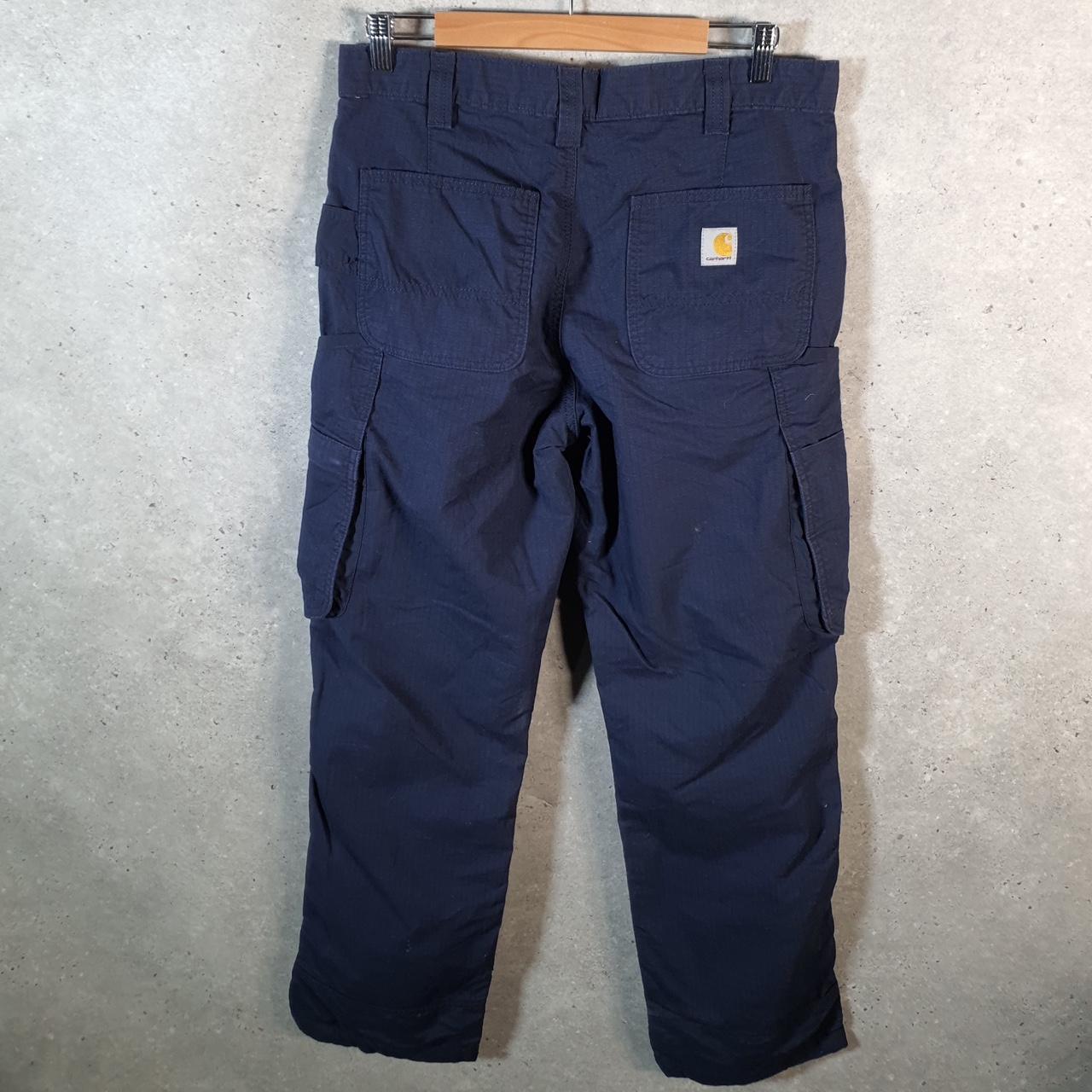 Vintage Carhartt Carpenter Trousers Mens W32 L32 Navy Blue Loose Fit Workwear USA