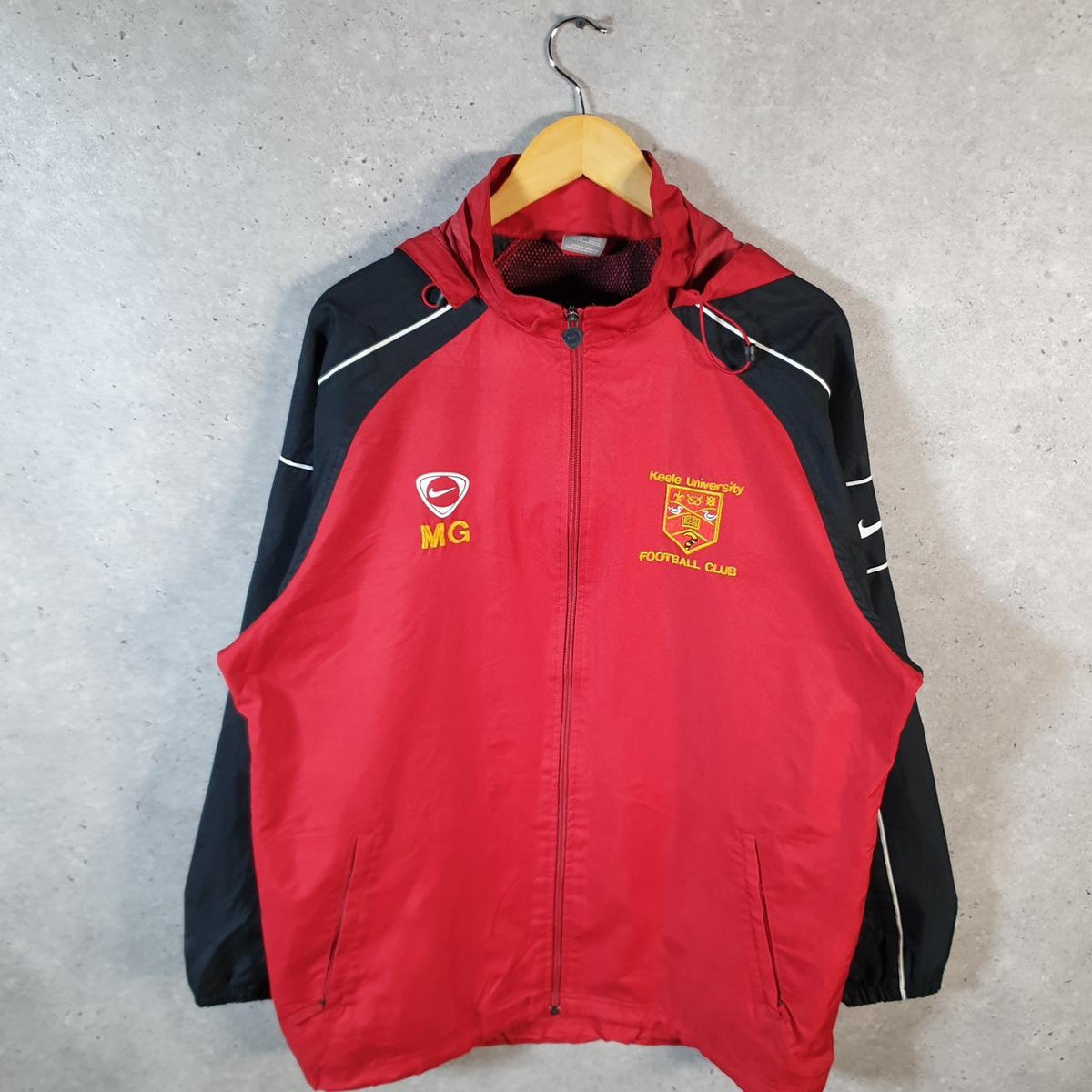 Vintage Nike 90s T90 Windbreaker Track Jacket Mens Large Red USA Swoosh Full Zip