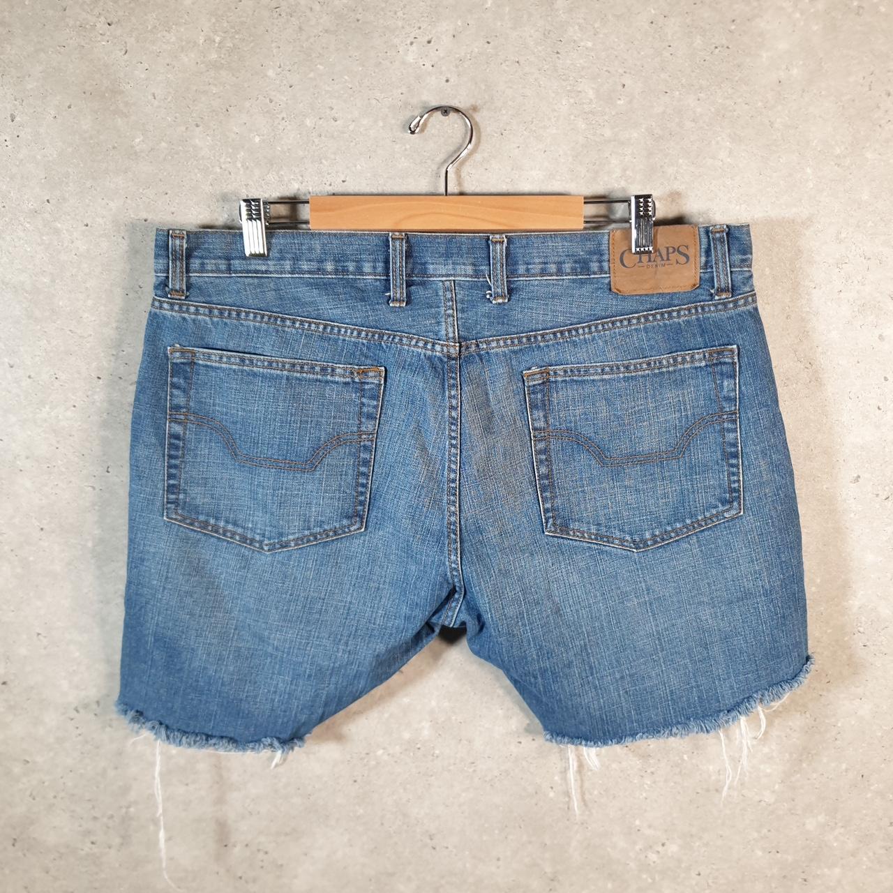 Vintage Chaps Ralph Lauren Cut Off Baggy Shorts Jorts Cargo Womens W40 Blue Relaxed Denim