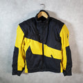 Vintage Frank Thomas Motorcycle Jacket Mens Small Yellow Armoured Padded Shoulder Elbows