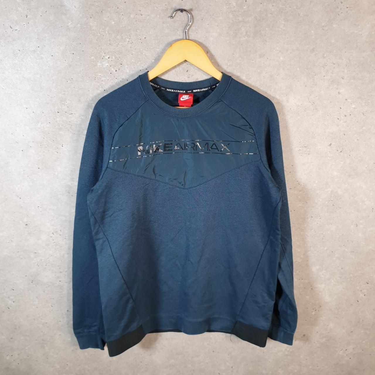 Vintage Nike Airmax Sweatshirt Men’s Medium Navy Blue Swoosh Y2K Pullover