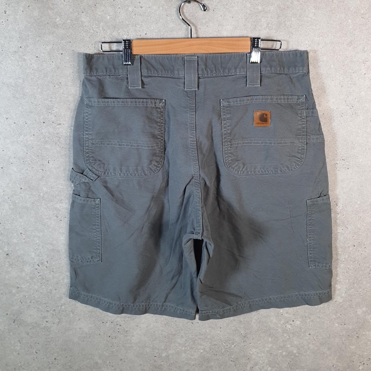 Vintage Carhartt Baggy Carpenter Shorts Jorts Cargo Men’s W36 Grey Relaxed Fit Workwear Big Fish Vintage