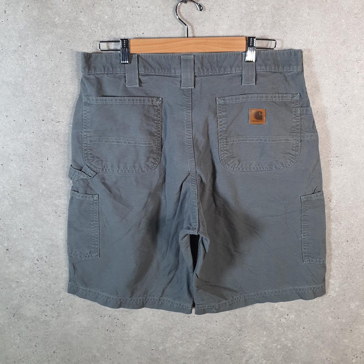 Vintage Carhartt Baggy Carpenter Shorts Jorts Cargo Men’s W36 Grey Relaxed Fit Workwear Big Fish Vintage