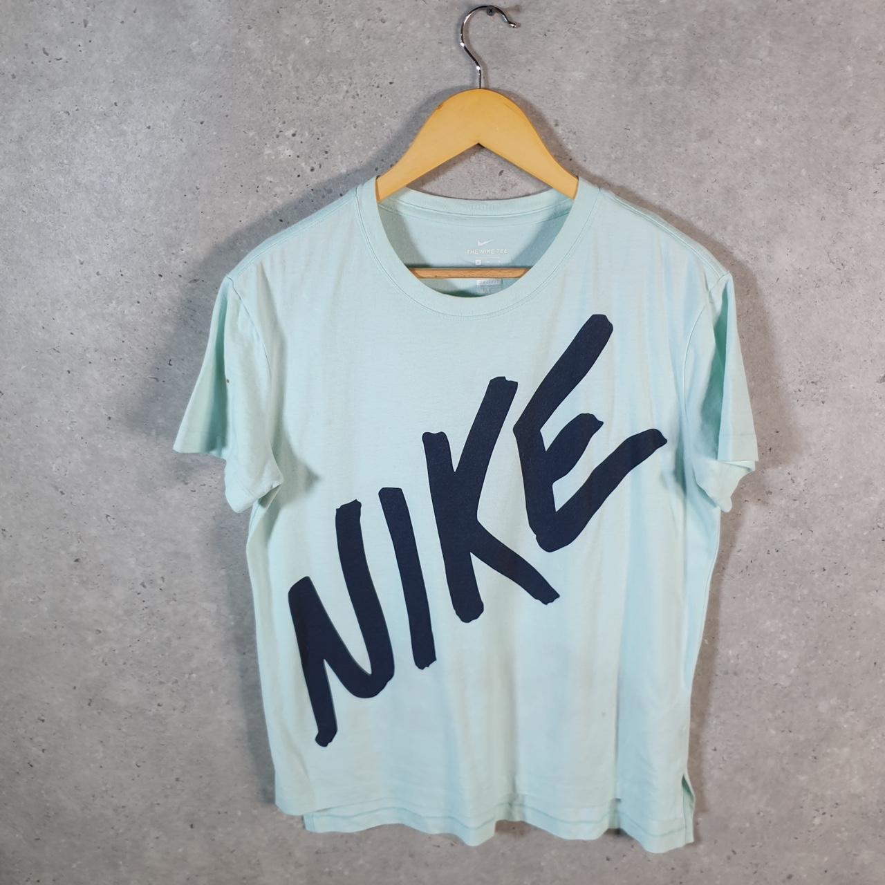 Vintage Nike Dri Fit Club Spellout T Shirt Men’s Medium Blue Logo Swoosh Athletic