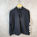 Vintage Nike Dri Fit Hoodie Womens Large Black Swoosh Y2K Pullover Sweatshirt Logo