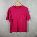 Vintage Lands End Super T Pocket 90s USA Single Stitch T Shirt Womens Large Pink