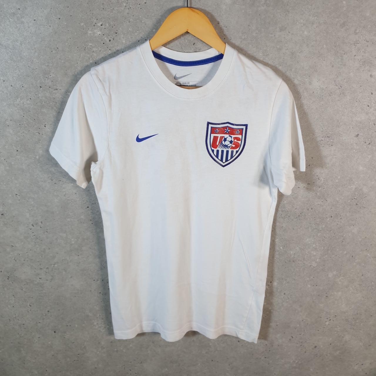 Vintage Nike USA Soccer Spellout T Shirt Men’s Medium White Swoosh Logo