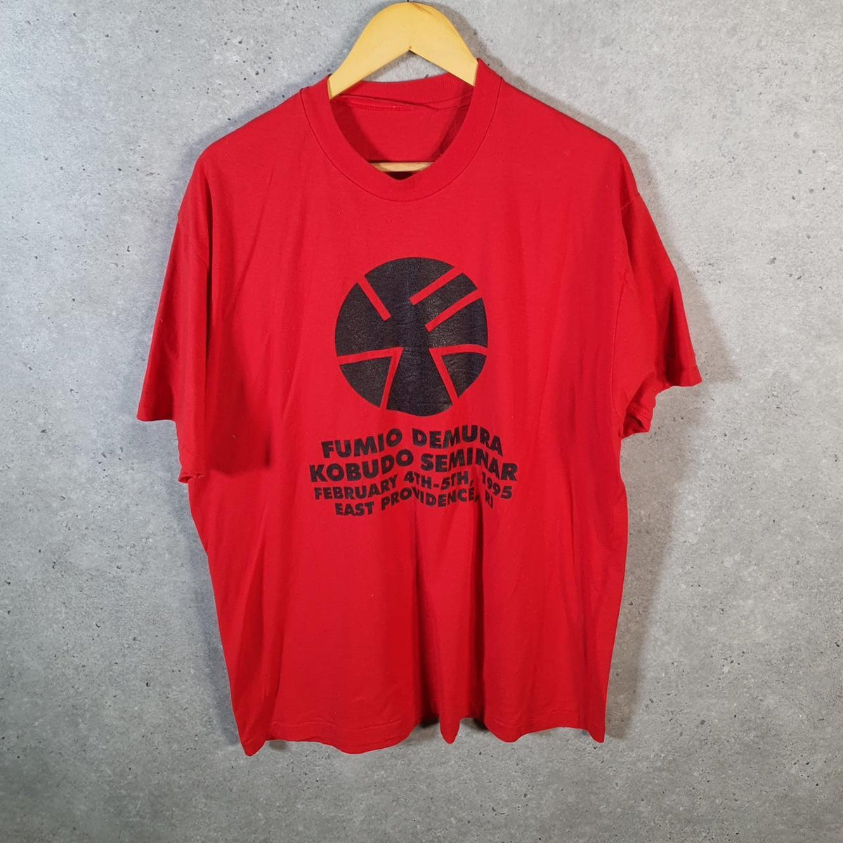 Vintage 1995 Fukui Demura Kobudo Seminar USA Single Stitch T Shirt Men’s Large Red C8992