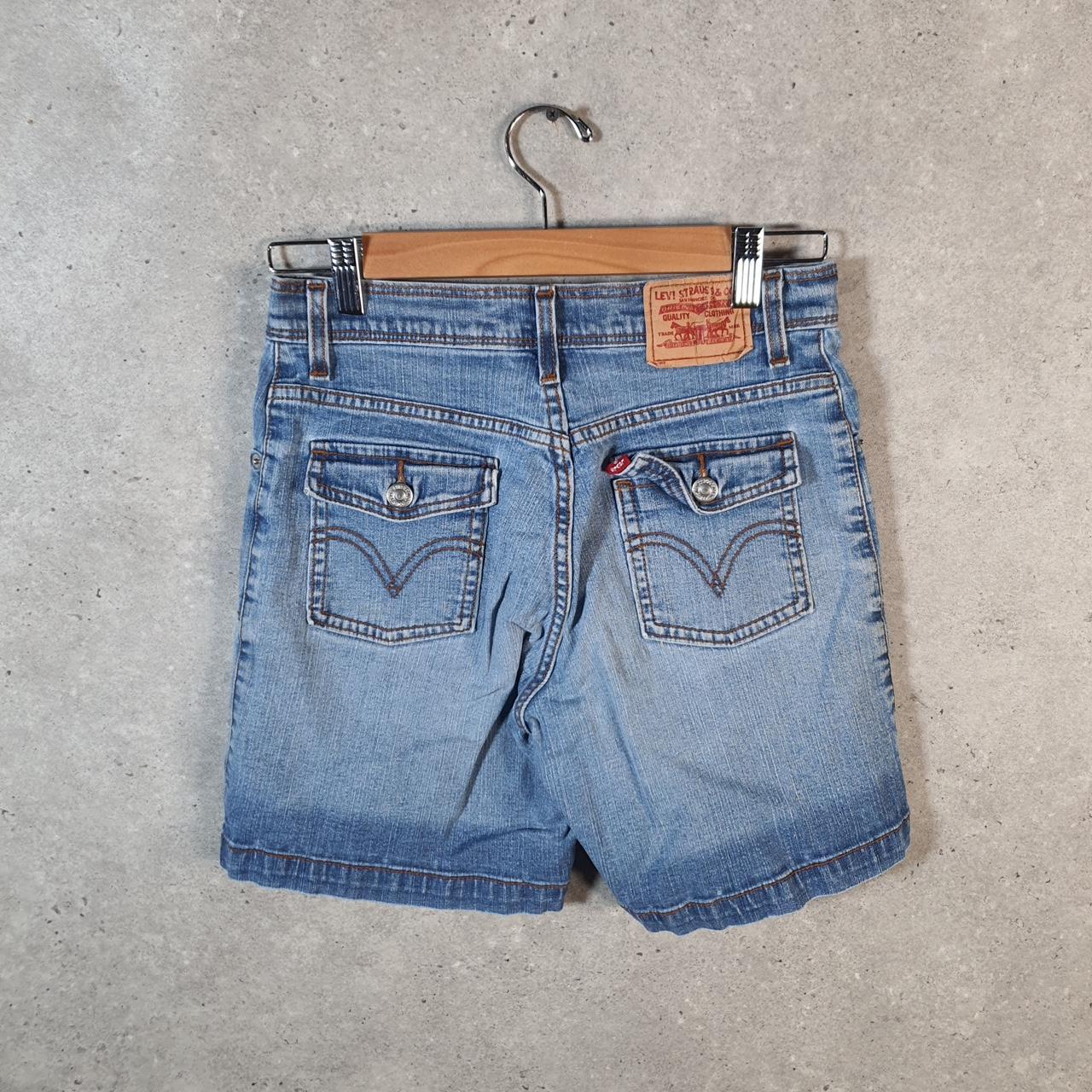 Vintage Levi’s Cut Off Baggy Shorts Jorts Cargo Womens W28 Blue Relaxed Denim