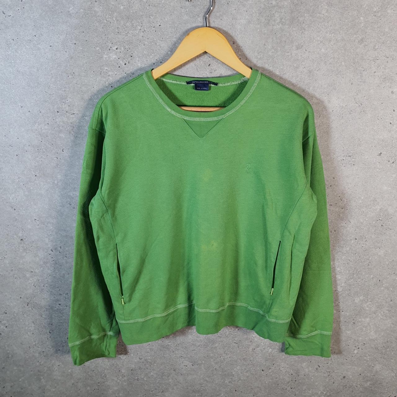 Vintage Ralph Lauren Polo Sweatshirt Womens Large Green Pullover Pony