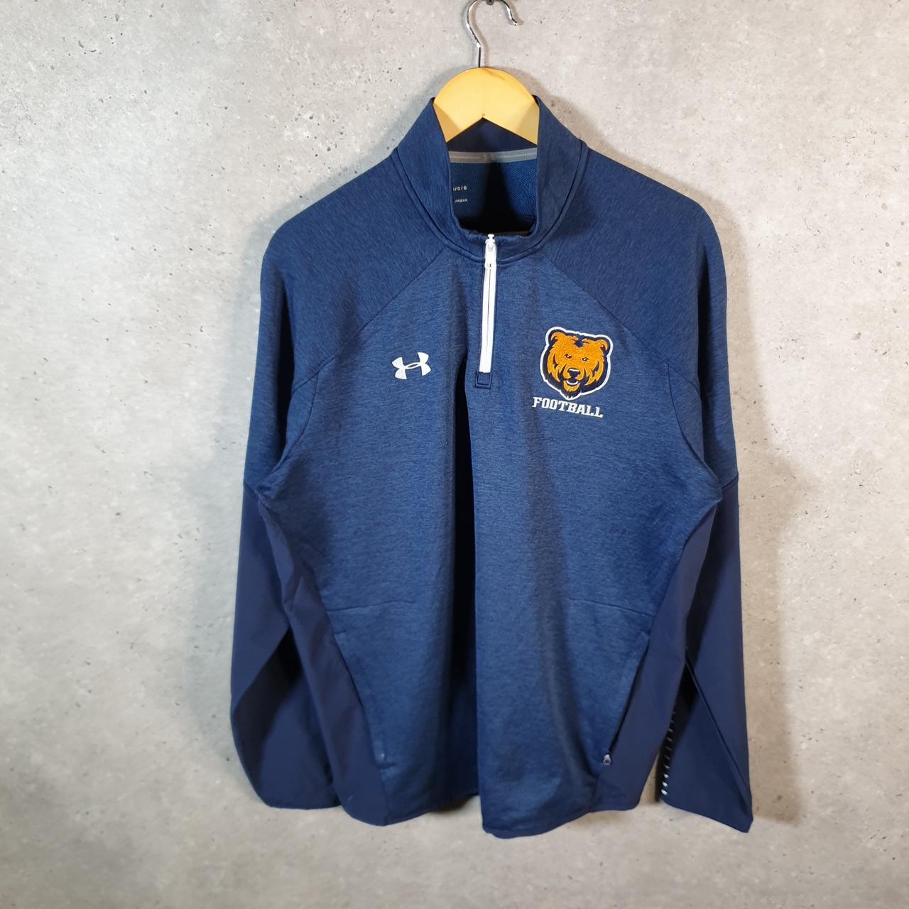 Vintage Under Armour Windbreaker Track Jacket Mens Large Blue USA 1/4 Zip