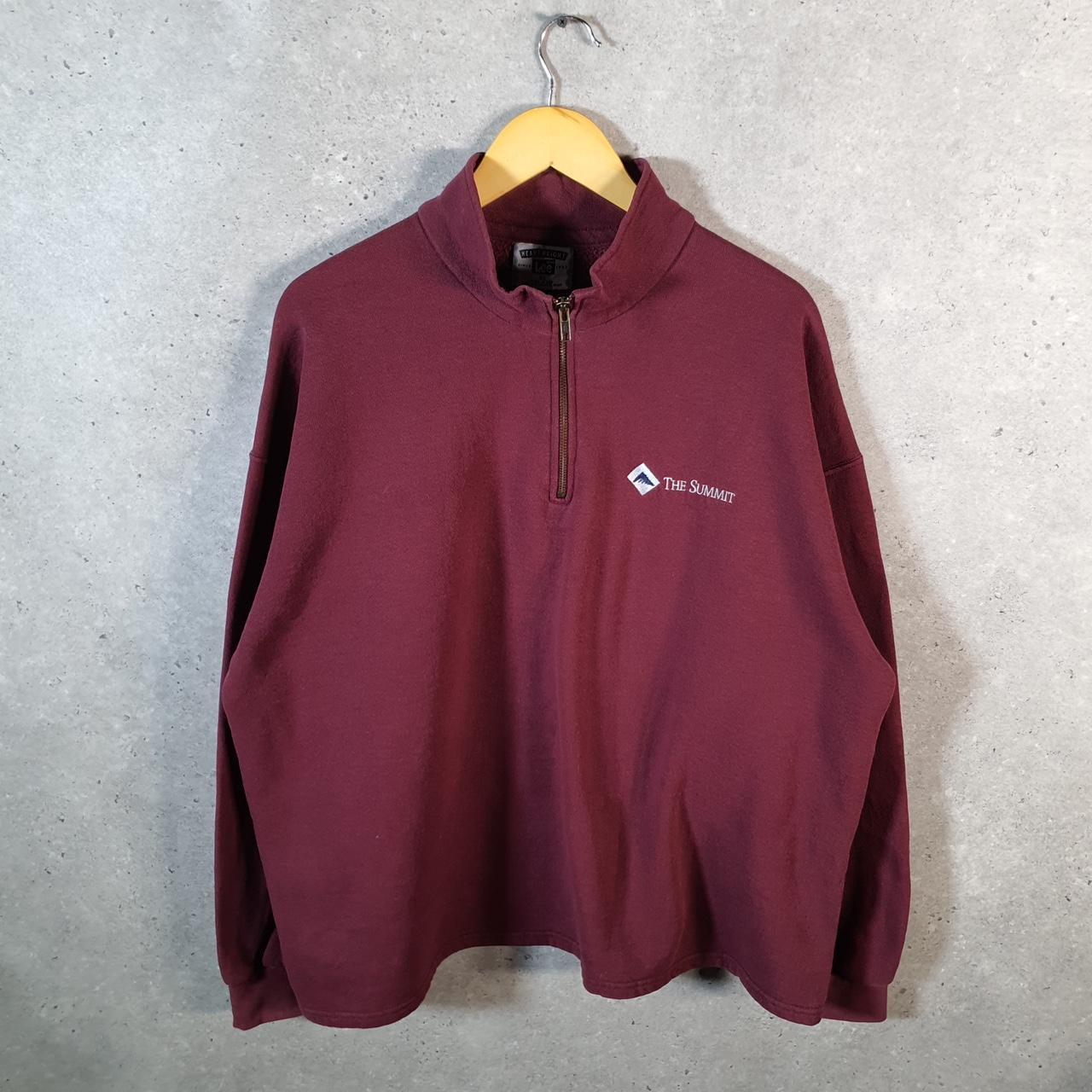 Vintage Lee Heavyweight Sweatshirt Men’s XL Red USA The Summit 1/4 Zip Embroidered