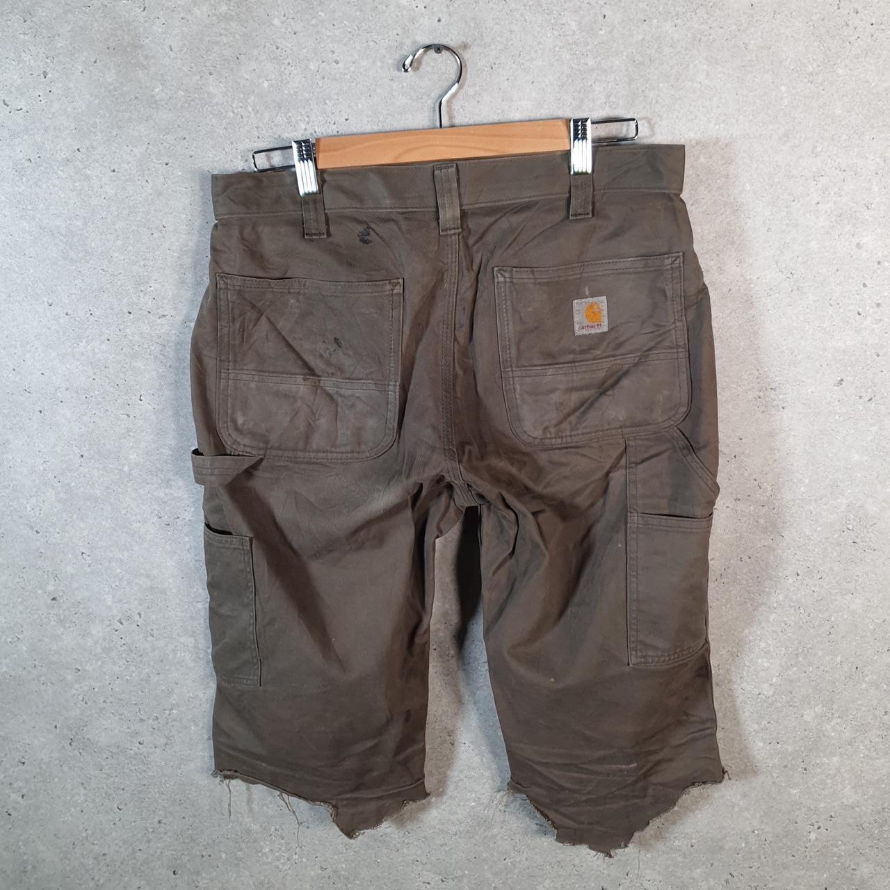 Vintage Carhartt Baggy Carpenter Shorts Jorts Cargo Men’s W32 Brown Relaxed Fit Workwear Big Fish Vintage