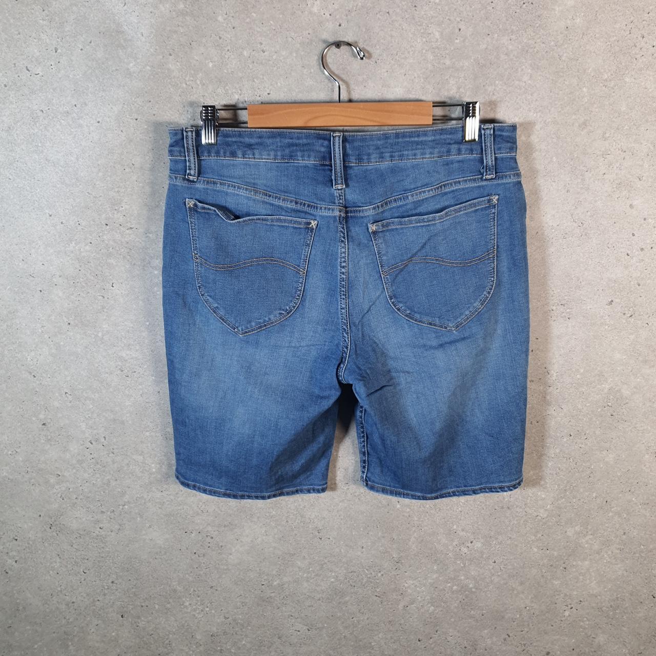 Vintage Lee Baggy Shorts Jorts Cargo Womens W34 Blue Denim Relaxed Cargo