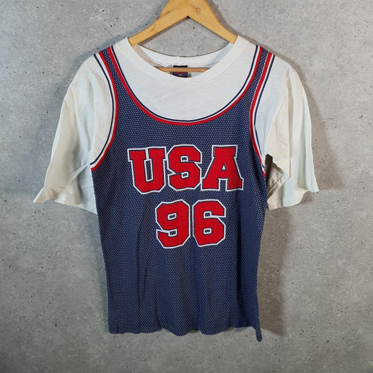 Vintage Dasi Sports 1996 Pro Sport USA Single Stitch T Shirt Men’s Small Blue White