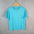 Vintage Ralph Lauren Polo T Shirt Womens XL Blue Embroidered Pony Classic Fit C8620
