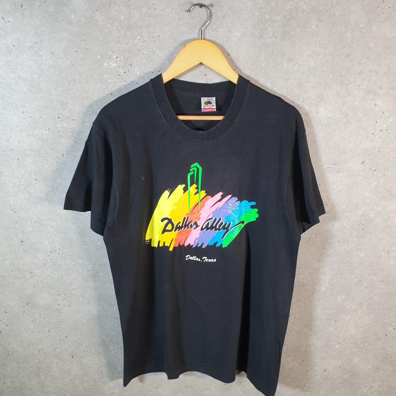 Vintage Fruit of the Loom Dallas Texas 90s USA Single Stitch T Shirt Men’s Large Black