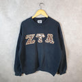 Vintage Lee Ultraweight Sweatshirt Men’s Large Black USA ZTA Pullover Spellout