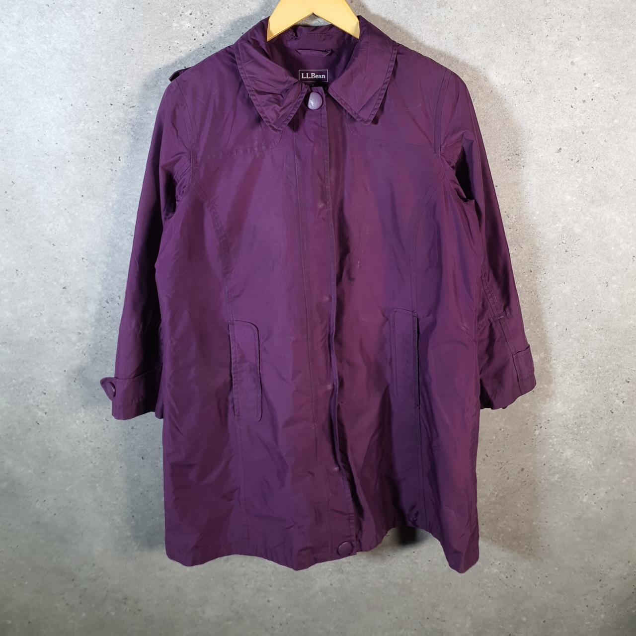 Vintage L.L. Bean Outdoors Nylon Jacket Mens Small Burgundy Waterproof Hooded