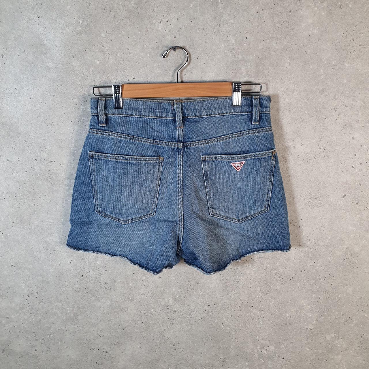 Vintage Guess Baggy Shorts Jorts Cargo Womens UK8 Blue Denim Relaxed Fit Cargo