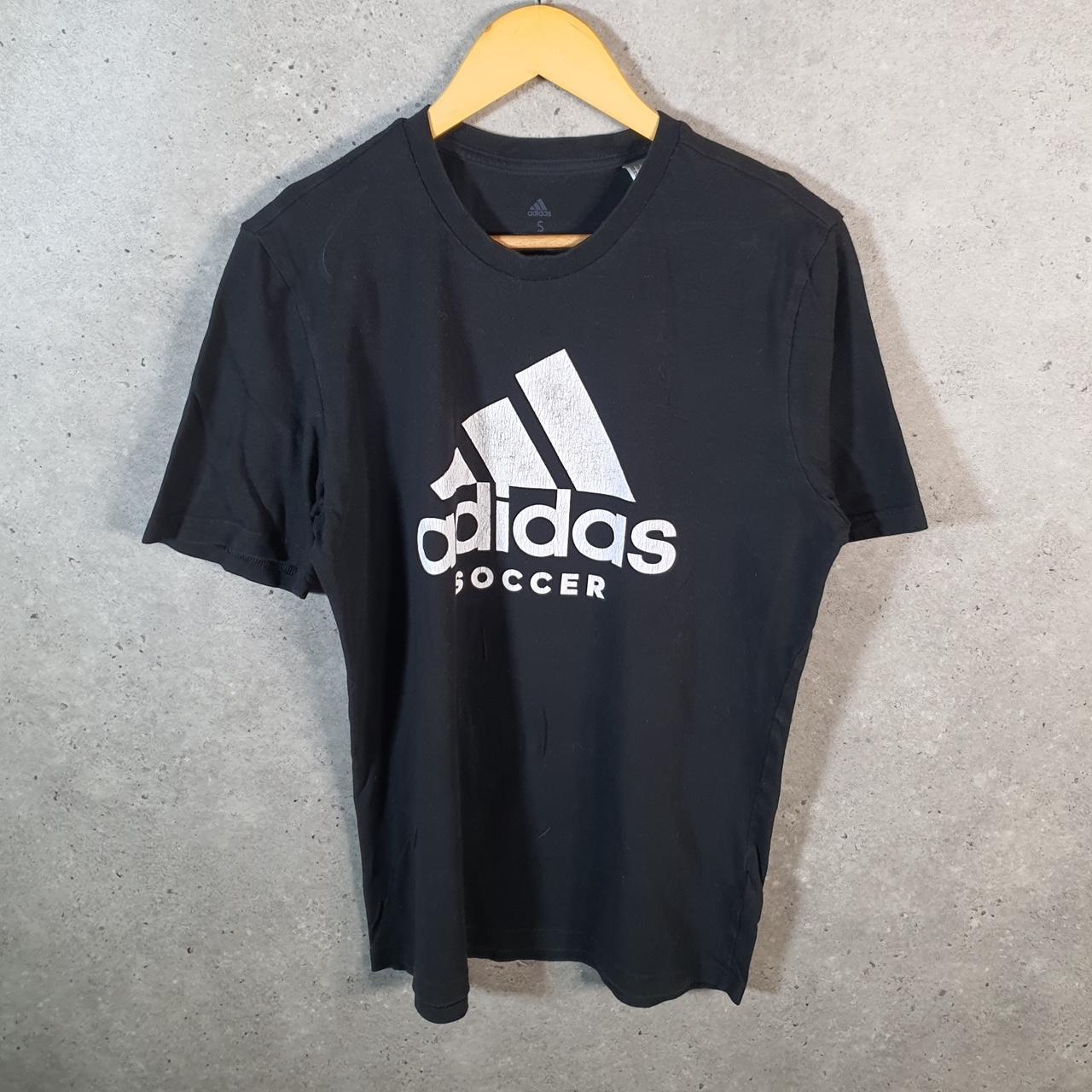 Vintage Adidas T Shirt Shirt Men’s Small Black Three Stripes Logo Athletic C9723