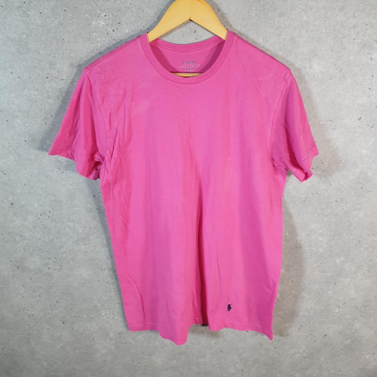 Vintage Ralph Lauren Polo T Shirt Men’s Medium Pink Embroidered Classic Fit Pony C8592