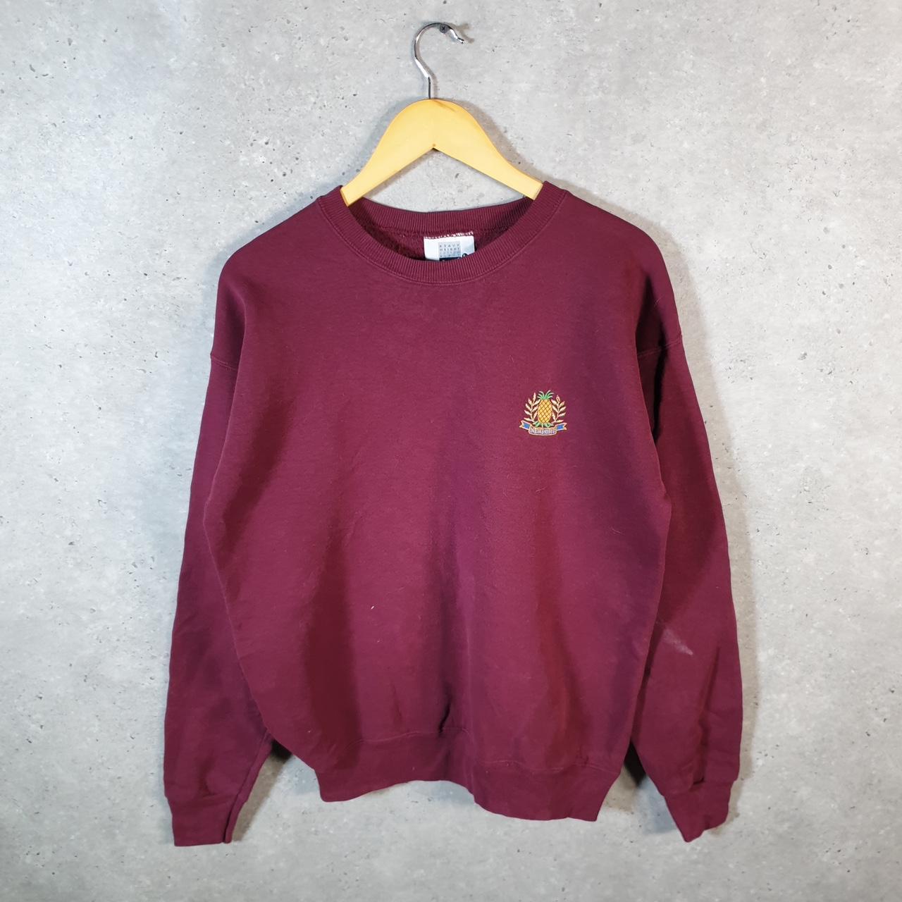 Vintage Lee Heavyweight Sweatshirt Men’s Large Burgundy Red USA Newport Pineapple