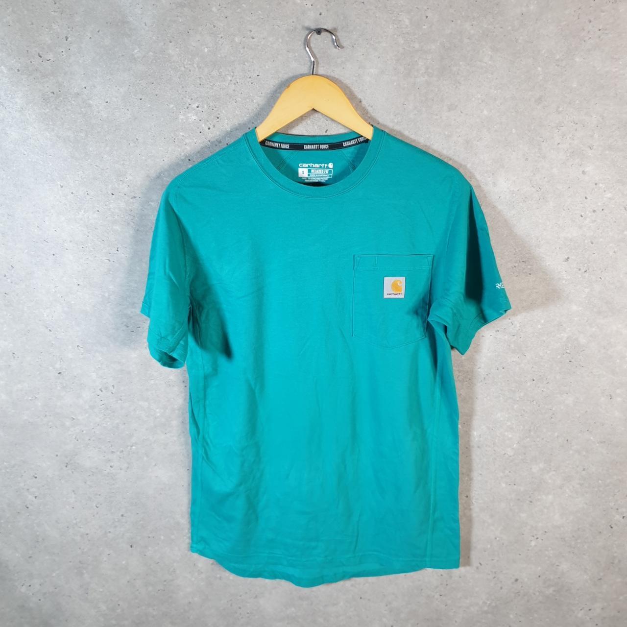 Vintage Carhartt Pocket T Shirt Men’s Small Blue Workwear Chore Utility Relaxed Fit