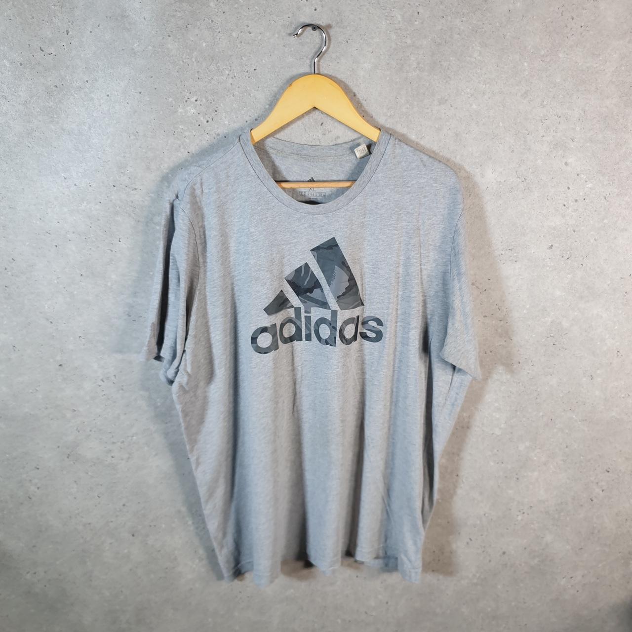 Vintage Adidas T Shirt Shirt Men’s XL Grey Three Stripes Logo Athletic C9920