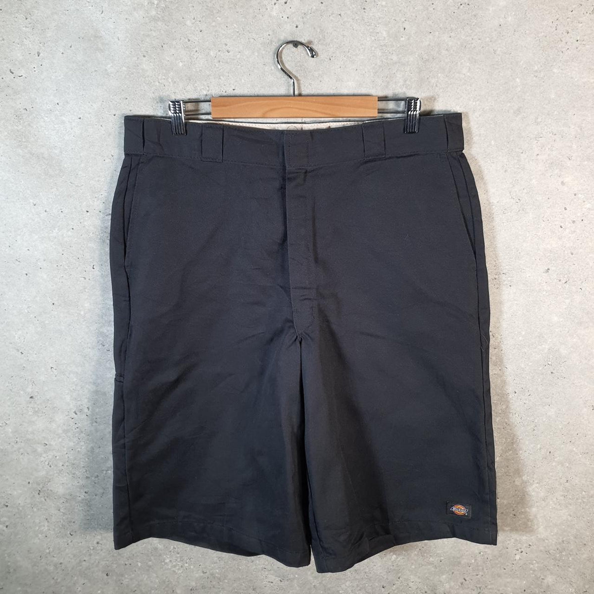 Vintage Dickies Baggy Chino Shorts Jorts Cargo Mens W38 Black Loose Fit