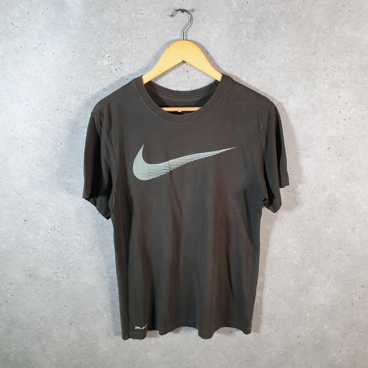 Vintage Nike Dri Fit Spellout T Shirt Men’s Small Black Logo Swoosh Athletic