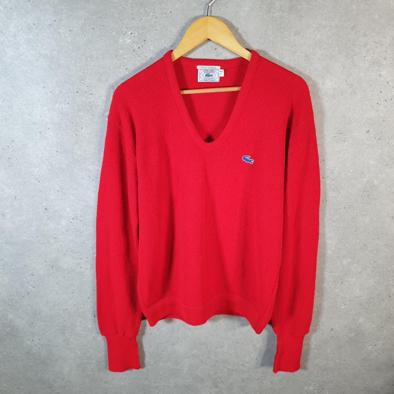Vintage Izod Lacoste 90s USA Sweatshirt Men’s Large Red Pullover Logo Y2K Jumper