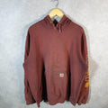 Vintage Carhartt Hoodie Mens XL Burgundy Pullover Blank USA Original Fit