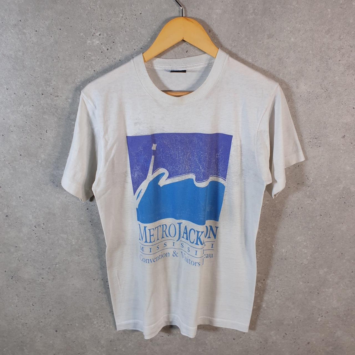 Vintage Screen Stars Mississippi Metro Jackson 90s USA Single Stitch T Shirt Men’s Medium White C8913