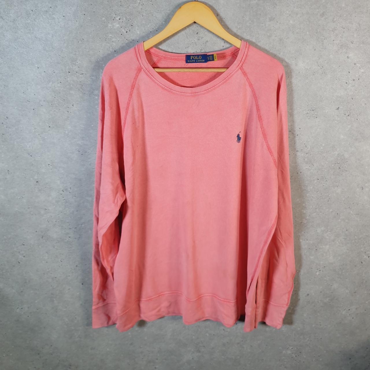 Vintage Ralph Lauren Polo Sweatshirt Men’s XL Pink Cotton Pullover Pony