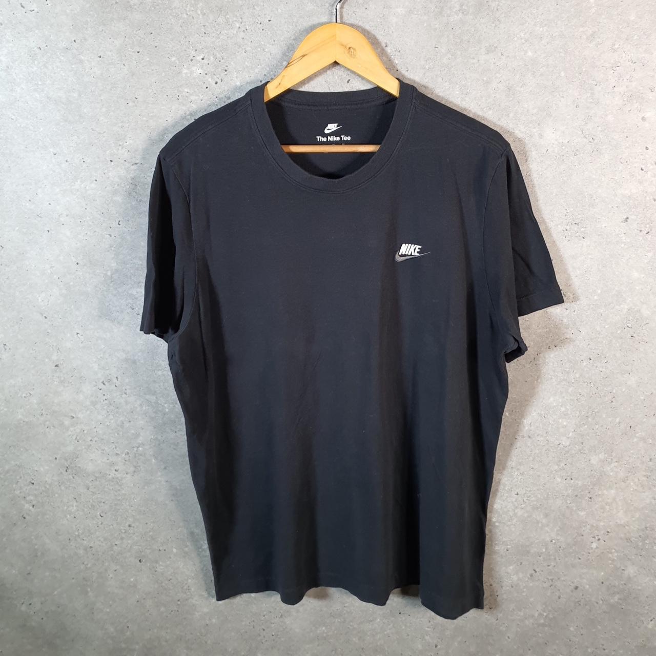 Vintage Nike Club T Shirt Men’s XL Black Embroidered Swoosh Logo Athletic Big Fish Vintage