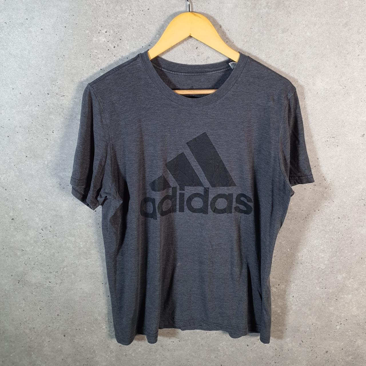Vintage Adidas Amplifier T Shirt Men’s Medium Grey Three Stripes Logo Athletic