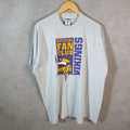 Vintage Fruit of the Loom Minnesota Vikings NFL USA 90s Single Stitch T Shirt Men’s 2XL Grey C9402