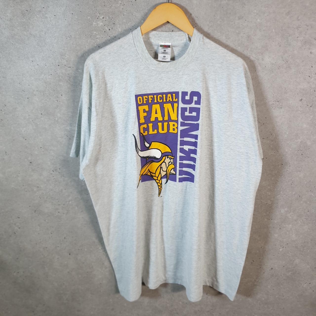 Vintage Fruit of the Loom Minnesota Vikings NFL USA 90s Single Stitch T Shirt Men’s 2XL Grey C9402