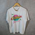 Vintage Ballys Shape Your Life Graphic 90s USA Single Stitch T Shirt Men’s Medium White C9506