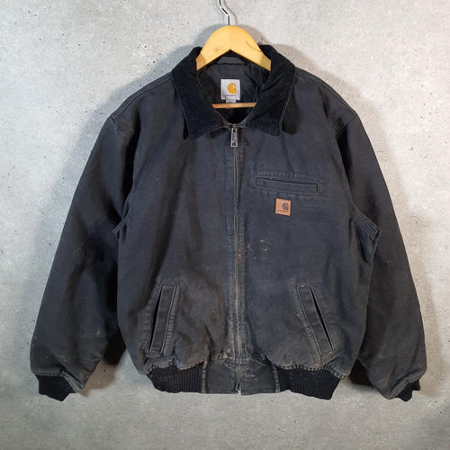 Vintage Carhartt Bankston Quilted Work Jacket Men’s Large Black USA Big Fish Vintage