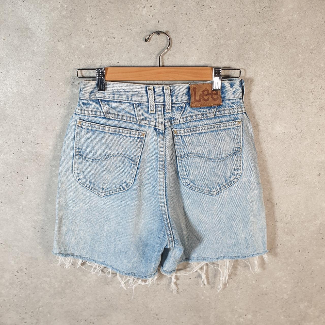 Vintage Lee Baggy Shorts Jorts Cargo Womens W26 Blue Denim Relaxed Cargo