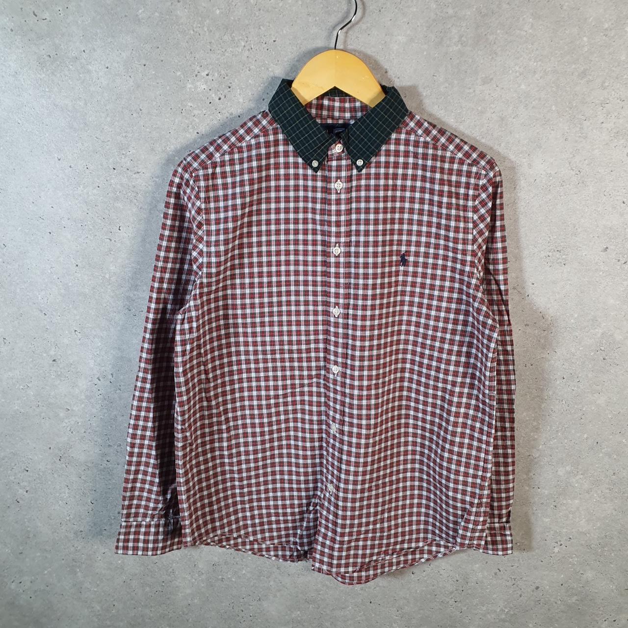 Vintage Ralph Lauren Button Down Shirt Womens XL Red Checkered Pony