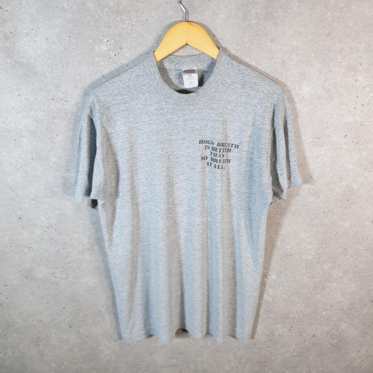 Vintage Fruit Of The Loom Hogs Breath Saloon 90s USA Single Stitch T Shirt Men’s Large Grey