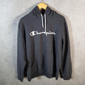 Vintage Champion Spellout Hoodie Men’s XL Grey Pro Sport Pullover Embroidered