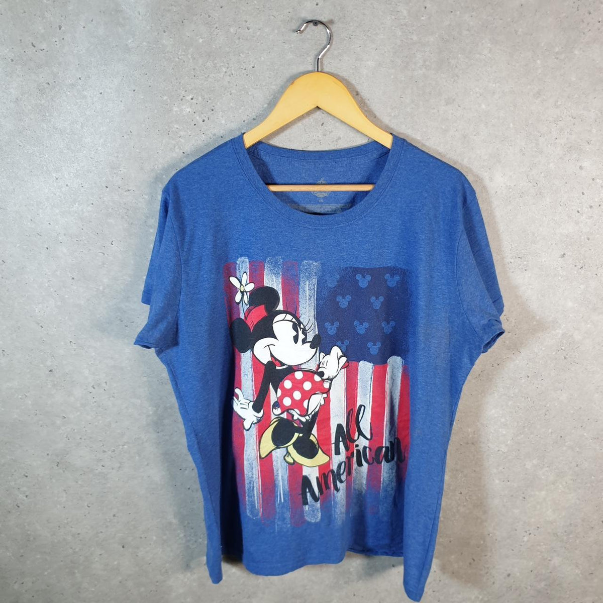 Vintage Disney Land Mickey Mouse T Shirt Womens  2XL Blue Graphic Cartoon C9780