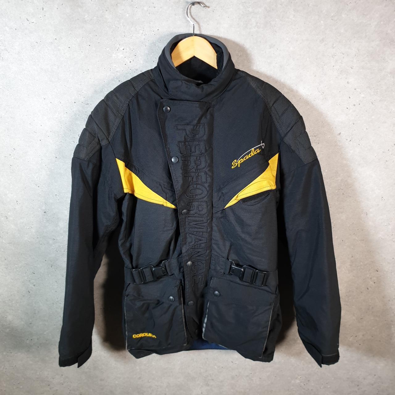 Vintage Spada Motorcycle Jacket Mens Small Black Armoured Padded Shoulder Elbows