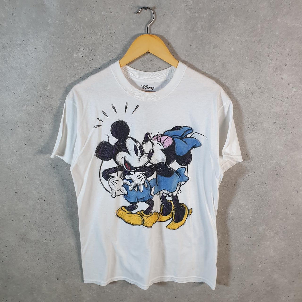 Vintage Disney Land Mickey Mouse T Shirt Men’s Small White Graphic Cartoon