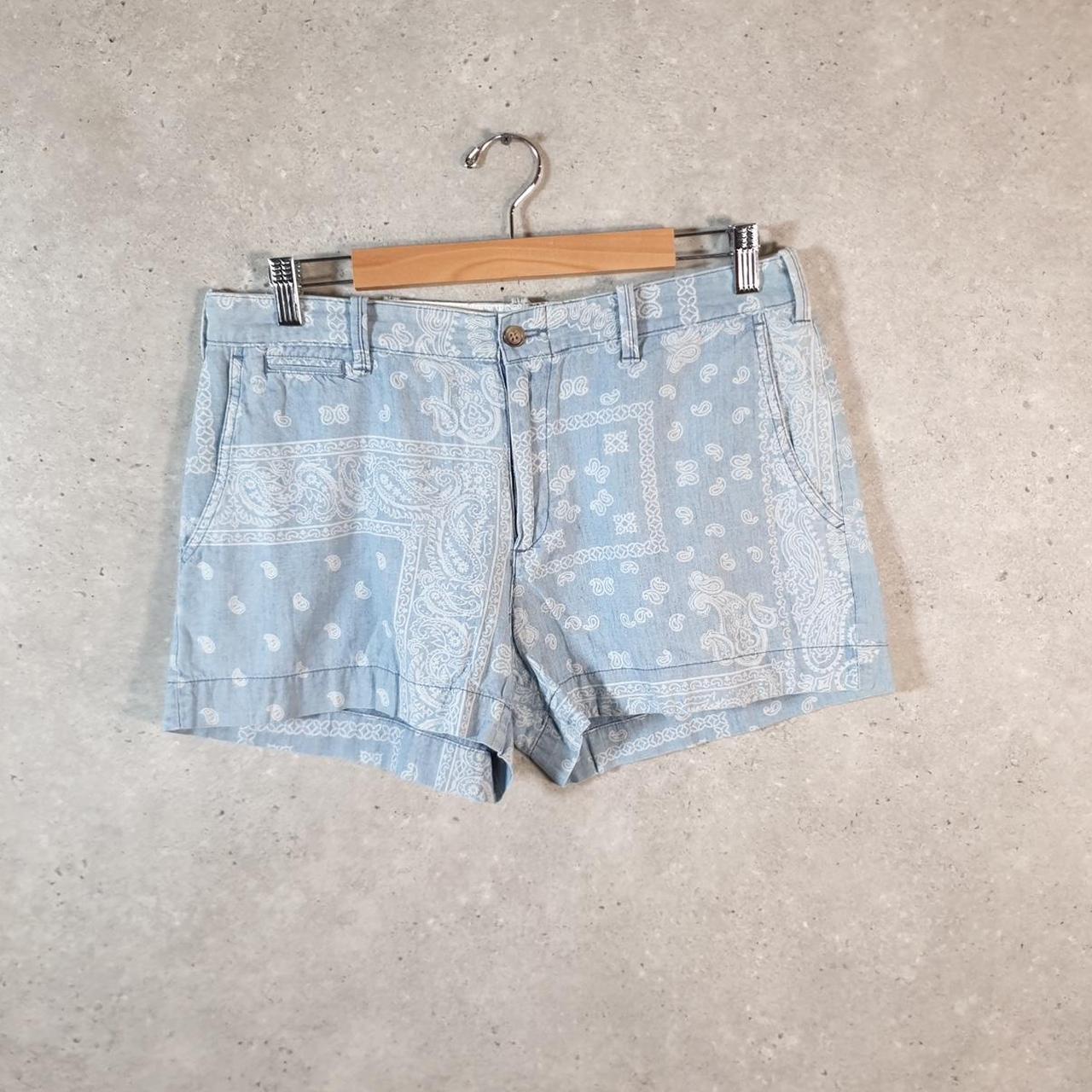 Vintage Ralph Lauren Polo Shorts Jorts Chino Cargo Womens W32 Blue Baggy Cotton