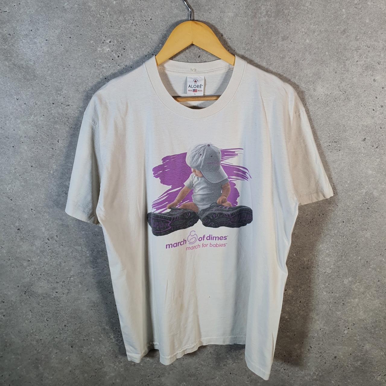Vintage Alore March For Dimes Babies 90s USA Single Stitch T Shirt Men’s Large White